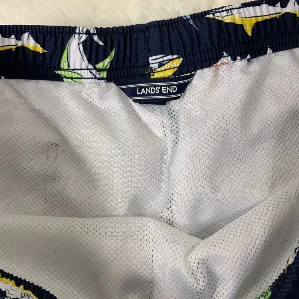 LANDS’ END shark swim trunks